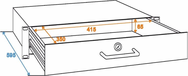Image du produit Omnitronic Tiroir rack avec serrure 2U (Accessoire)