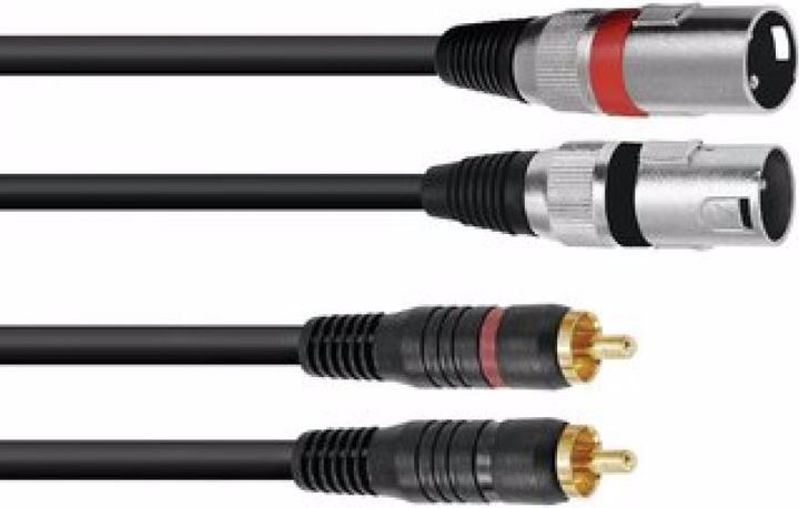 Actual product image Omnitronic Adapter cable 2xXLR(M)/2xCinch 3m sw (3 m, XLR)
