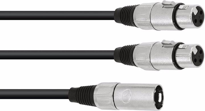 Actual product image Omnitronic Adapter cable XLR(M)/2xXLR(F) 0,5m sw (0.50 m, XLR)