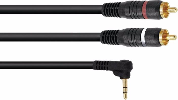 Actual product image Omnitronic Adapter cable 3.5 jack 90°/2xCinch 1.5m (1.50 m)