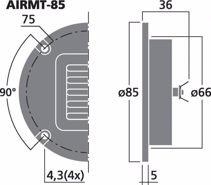 Image du produit Monacor Haut-parleur haut de gamme Air-Motion, 20 W, 4 O (1 pièce)