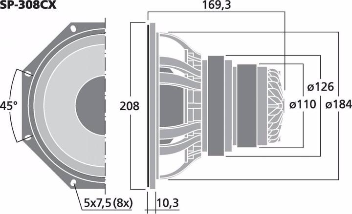 Actual product image Monacor PA coax speaker (1 pcs.)