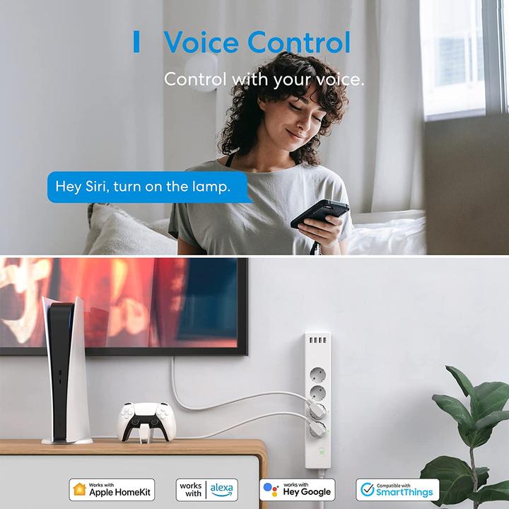 Produktbild Meross Smart Wi-Fi Surge Protector (8 x, USB, Nema-5, 1.80 m)