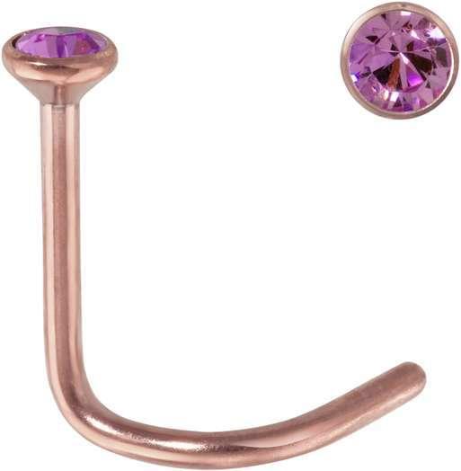 Bijouteria Nasenpiercing (Titan, PVD Beschichtung (goldfarbig), Zirkonia)