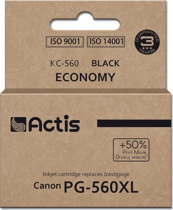 Actual product image Actis KC-560 Ink (replacement for Canon PG-560XL Supreme 22 ml black). Prints 50% more than OEM.