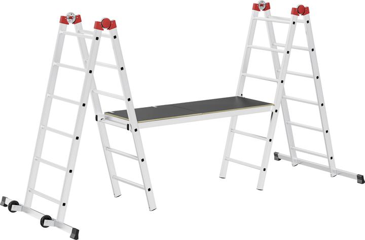 Produktbild Hailo G60, Aluminium-Multifunktionsgerüst, 2 x 12 (Mehrzweckleiter, 136 cm)