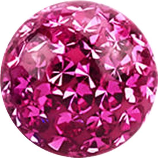 Star Piercing Kristall Kugel pink Epoxy Schutzschicht (ohne Messing, Chirurgenstahl 316L)