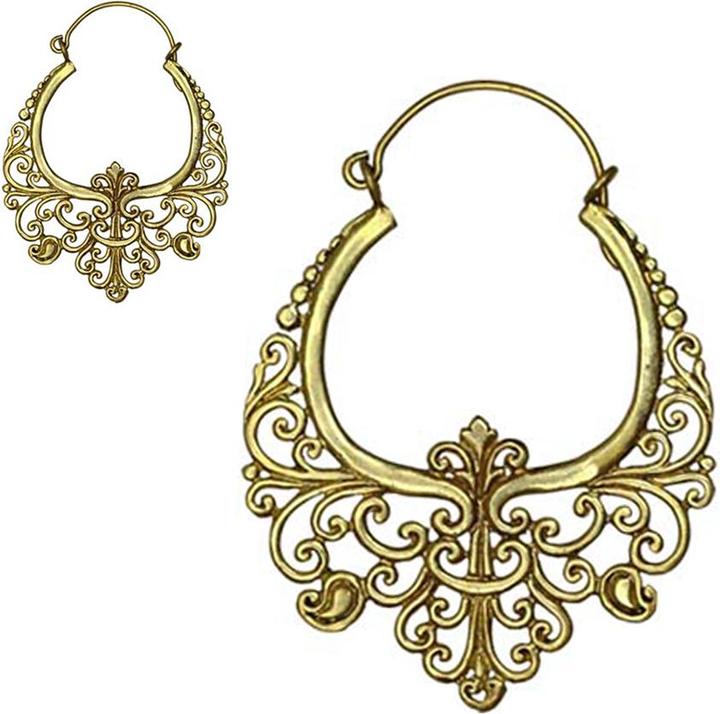 Star Piercing Ohrring vergoldet Mandala Adler (Messing)