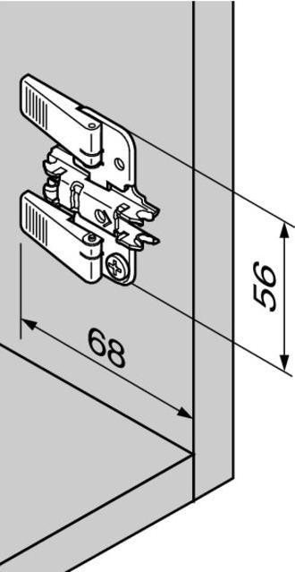 Actual product image Blum Cross mounting plates CLIP Corner mounting