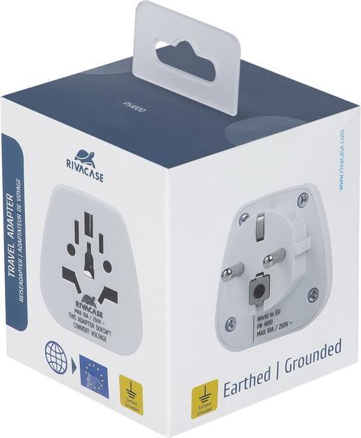 Produktbild Rivacase PS4100 W00 Netzstecker-Adapter Typ C (Euro-Stecker) Typ G (VK)