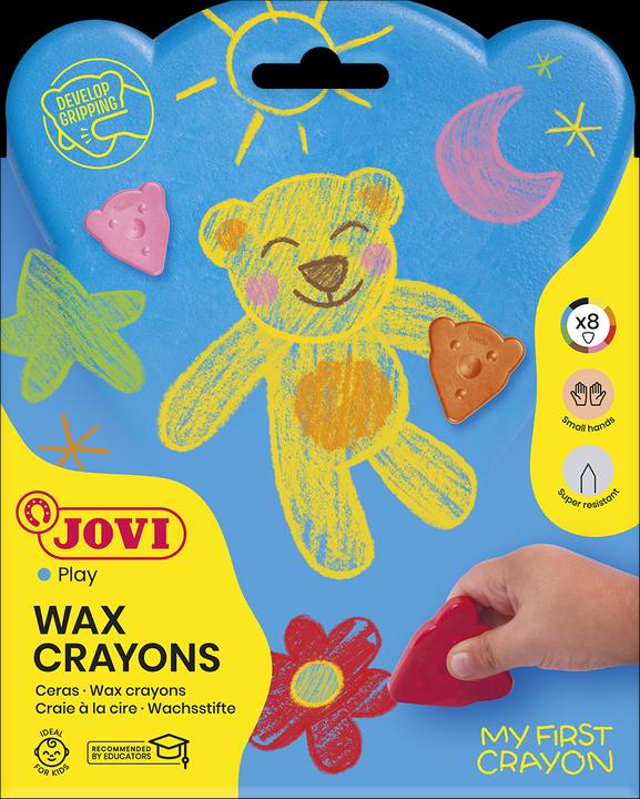 Image du produit Jovi L'OURS MAGIQUE crayons de cire 8 couleurs de base en forme d'ours (Multicolore, 8 x)