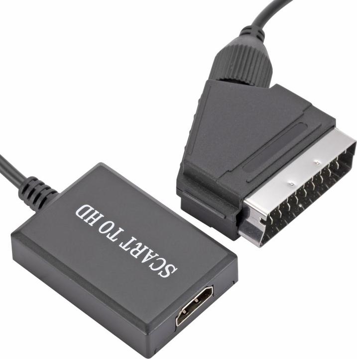 Apfelkiste Scart auf HDMI 1080p FullHD Konverter Adapter Kabel für TV / PC / DVD - Schwarz 70cm