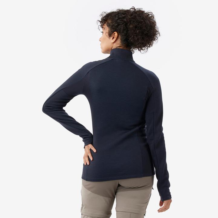 Actual product image Forclaz Merinoshirt Damen langarm - Merino Resist dunkelblau (L)