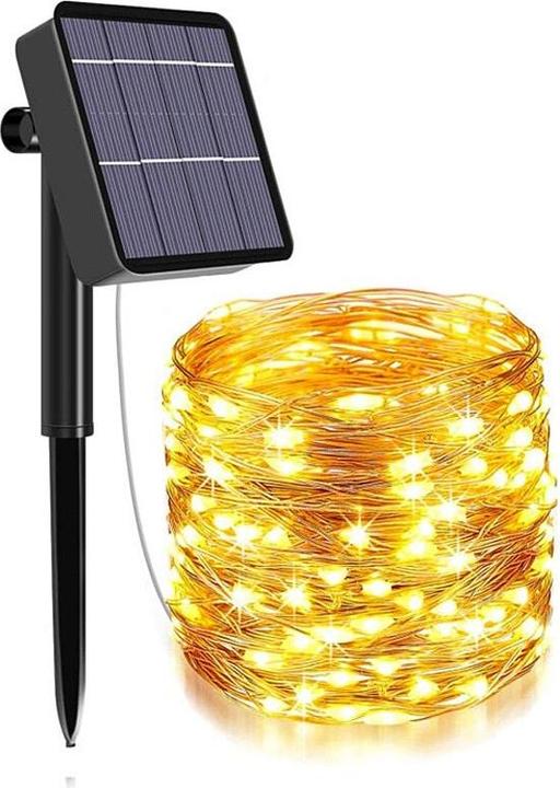 Produktbild Hermex 22m LED Solar-Lichterkette Gartenbeleuchtung Leuchtgirlande Warmweiss (22 m)