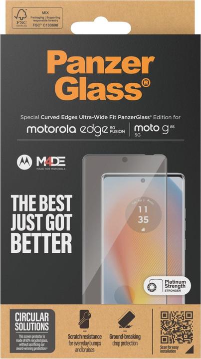 Immagine prodotto PanzerGlass Pellicola protettiva Motorola edge 50 Fusion | G85 | Ultra-Wide Fit (1 Pezzo/i, Motorola Moto G85, Motorola Edge 50)