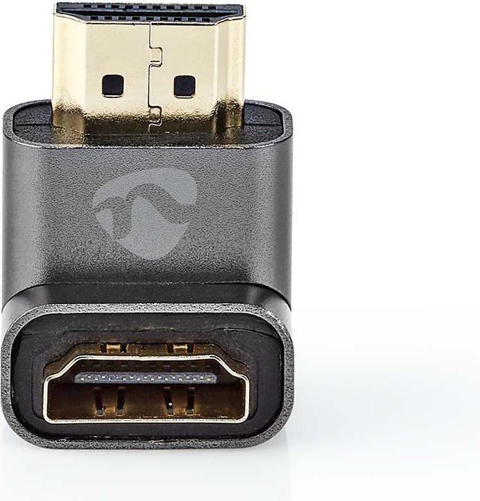 Actual product image Nedis HDMIT Adaptor HDMIT Connector / HDMIT Male HDMIT Female / HDMIT Output Gold Plated Angled 90° (HDMI, 3 cm)