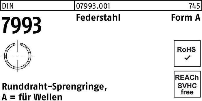 Image du produit Anneau de serrage DIN 7993 pour arbres A 20 Acier à ressort