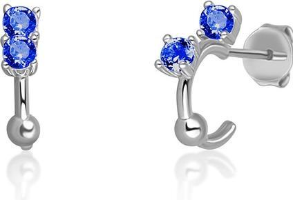 JVD Silver circle earrings withue zircons SVLE0701XH2M100