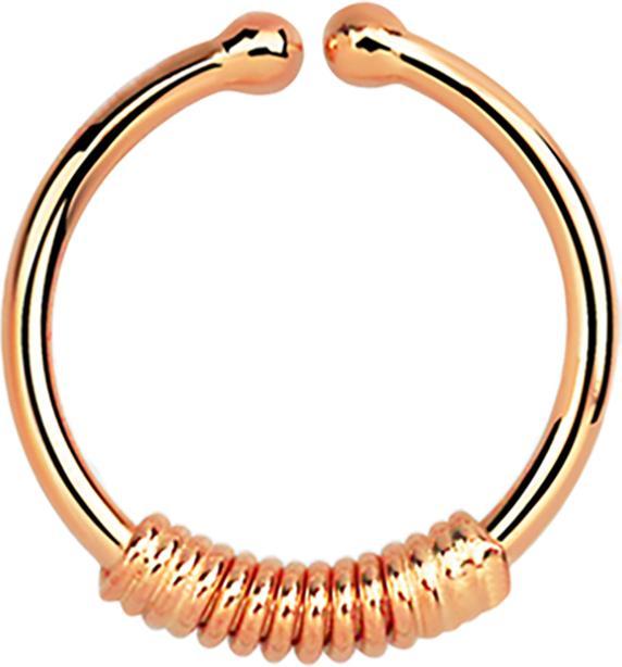 Star Piercing Fake Septum mit Seilwindung rosegold (925 Sterlingsilber)