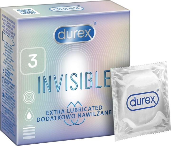 Actual product image Durex Invisible Extra Lubricated Condoms - Variant: 3 pcs (3 pcs.)
