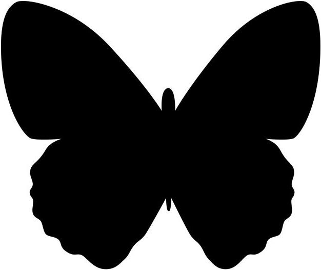 Papillon Silhouette (Tableau noir, 30 x 36 cm)