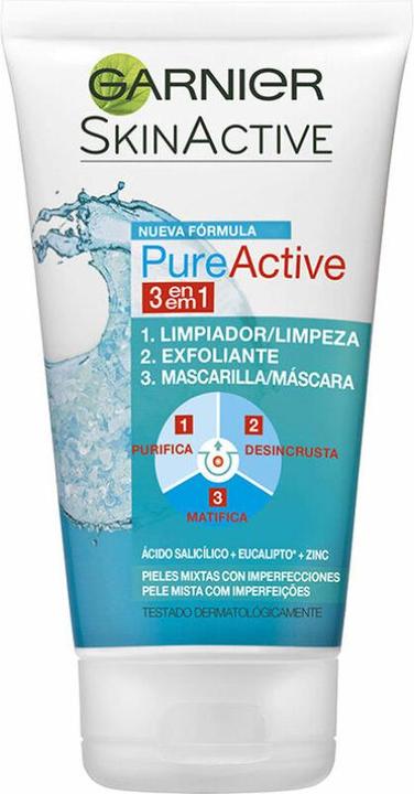 Actual product image Garnier PURE ACTIVE 3 en 1 gel limpiador piel grasa 150 ml (Gel, 150 ml)