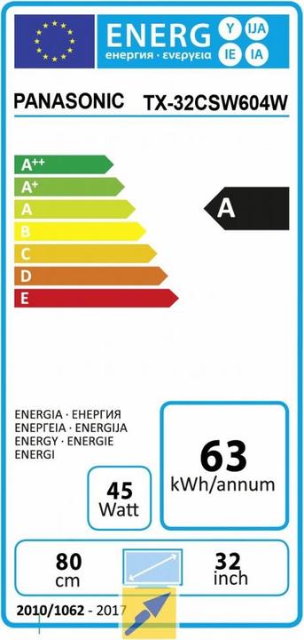 Label énergétique Panasonic Tx-32csw604w (32", Full HD)