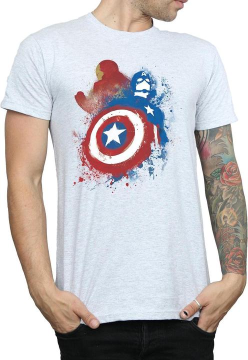 Immagine prodotto Captain America Civil War Painted Vs Iron Man Maglietta Uomo (XL)