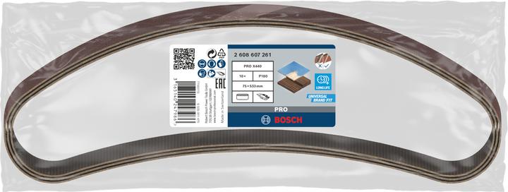Actual product image Bosch Professional Zubehör PRO X440 sanding belt, 75 x 533 mm, G180 (180)