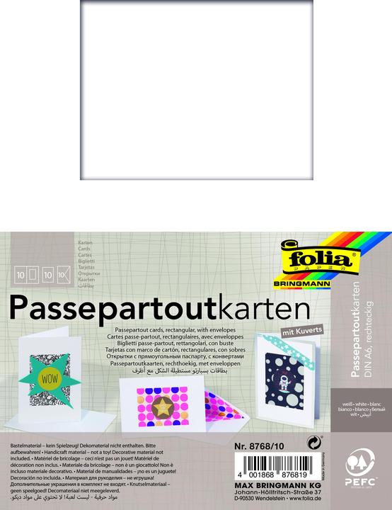 Produktbild Folia Passepartoutkarten 250g/m², rechteckig