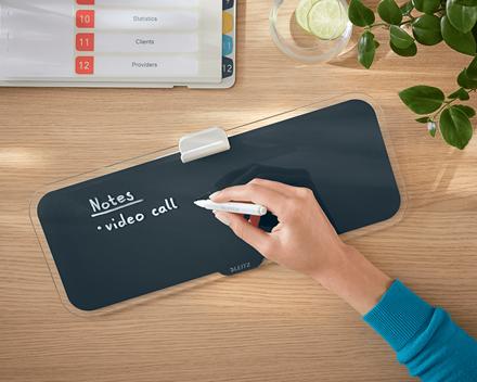 Produktbild Leitz Glassboard Desktop-Memoboard Grau (38 x 15 cm)