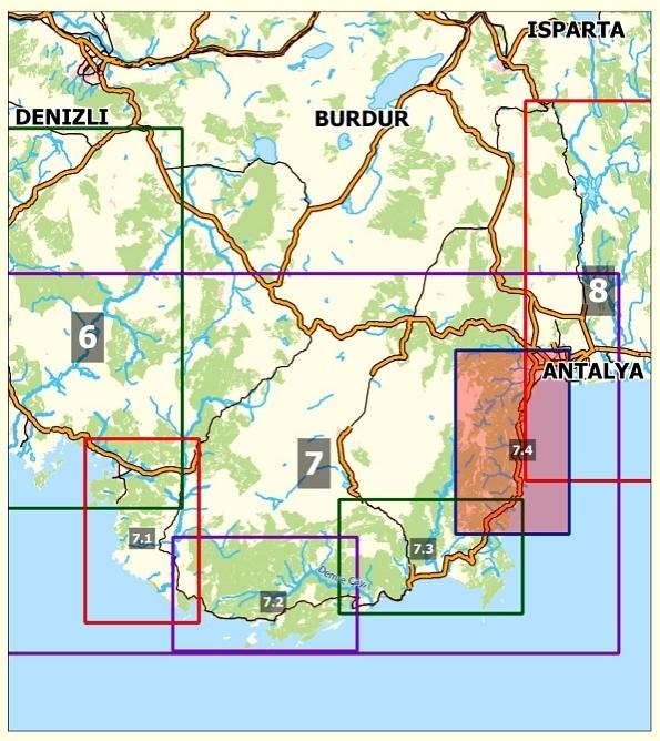 Image du produit Côte Lycienne 4 - Antalya - Voie Lycienne - Carte topographique de randonnée 1:75 000 Turquie