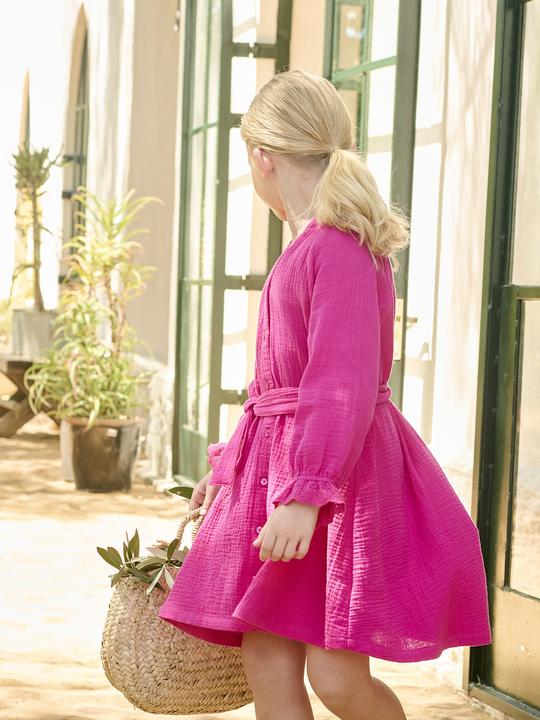 Actual product image Vertbaudet Mädchen Kleid aus Musselin mit Lochstickerei (98)