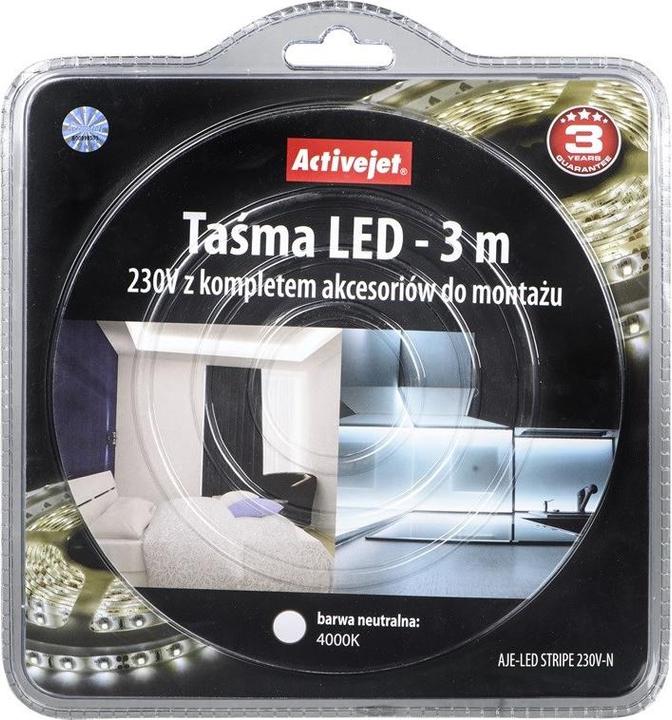Immagine prodotto Activejet AJE-LED STRIPE LED Strip Apparecchio universale per interni/esterni (Bianco neutro, 300 cm, Esterno, Interno)