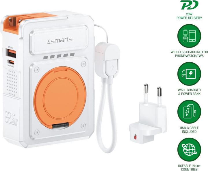 Productafbeelding 4smarts Powerbank 6in1 Hybrid Charger Lucid 10000 mAh (10000 mAh, 22.50 W, 38.50 Wh)