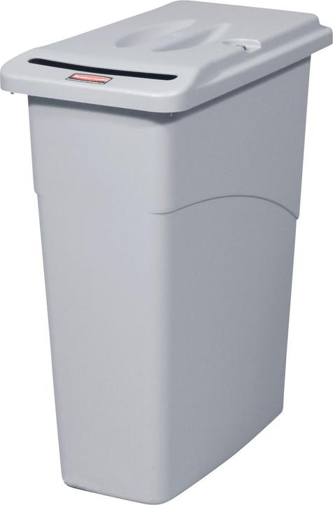 Produktbild Rubbermaid Mülleimer Slim Jim Combo 87 L Grau Abschliessbar für vertrauliche Dokumente (87 l)