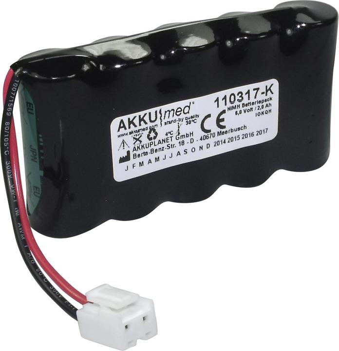 Immagine prodotto XCell NiMH Akku passend für Söhnle Waage S20-2760 6,0 Volt 2,0 Ah CE Konform (1 pz., 2000 mAh, Accumulatore di carica elettrica)