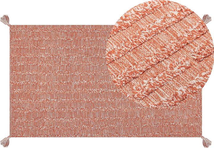 Actual product image Beliani Carpet cotton orange 80 x 150 cm short pile MUGLA (150 x 80 cm)