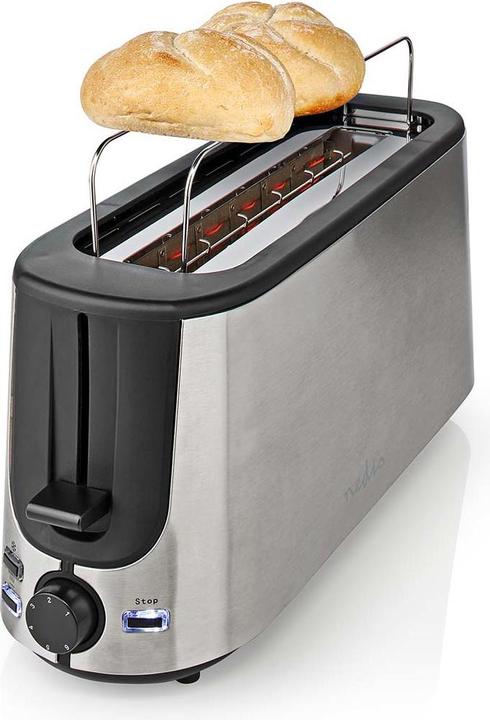 Image du produit Nedis Grille-pain Acier inoxydable Série 1 Fentes Niveaux de brunissage : 6 Fonction décongélation (Prise UE)