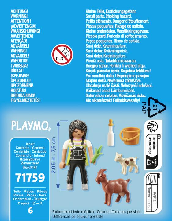 Image du produit Playmobil 71759 Femme avec chèvres (71759, Playmobil Special Plus)