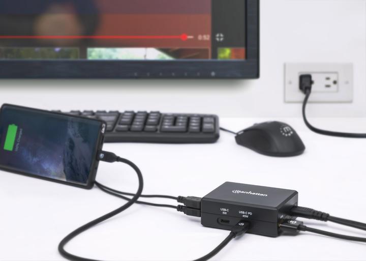 Produktbild Manhattan 130554 Smart Video Power Delivery-Ladehub (USB-C, 1 Ports)