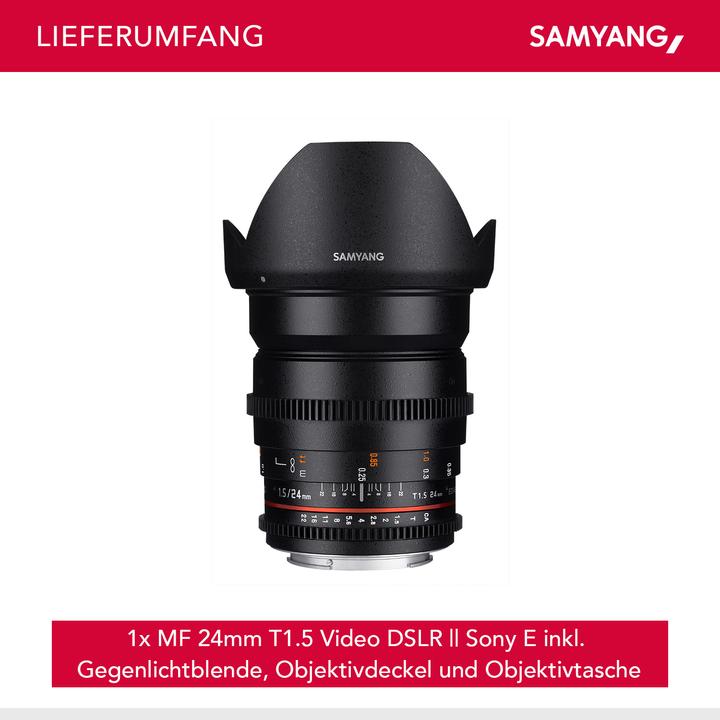 Image du produit Samyang 24mm T1.5 VDSLR II Sony E-Mount (Sony E, Plein format)