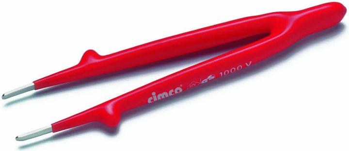 Actual product image Cimco Tweezers with 1000V protective insulation, straight, flat-round shape, length 145 mm