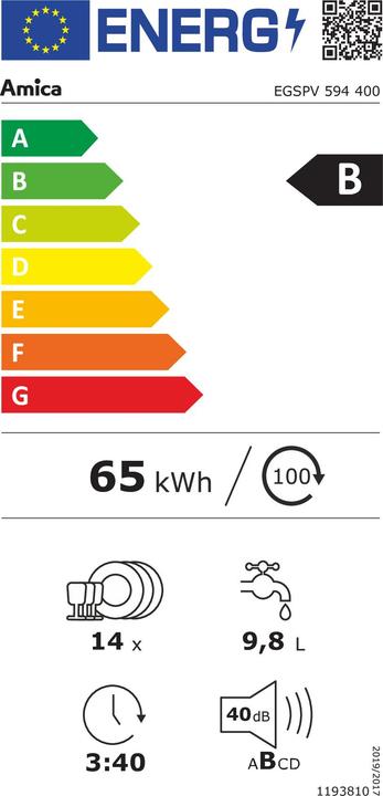 Energie-Label Amica EB-Geschirrspüler