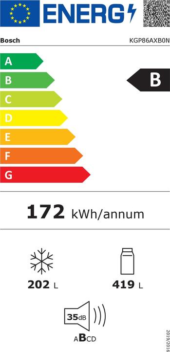 Energy Label Bosch Hausgeräte KGP86AXB0N (621 l)