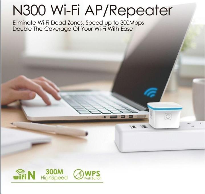 Actual product image Techly I-WL-REPEATER7 Network expansion module Network repeater 10 (300 Mbit/s, 300 Mbit/s)