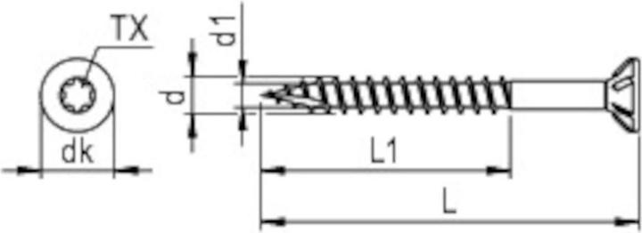 Image du produit Reisser R2 plus vis pour panneaux d'aggloméré, tête plate, entraînement TX, filetage partiel, ETA, 5,0 x (200 Vis par pièce)