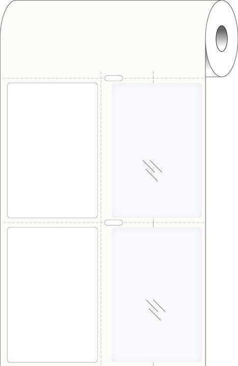 Actual product image Brady Print-and-protect labels, polyester, white, glossy, 50.00 x 75.00 mm, extremely strong adhesive