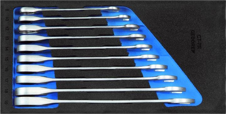 Actual product image Gedore CT17 Combination ratchet wrench set in CheckToolModule (19 mm, 10 mm, 7 mm, 15 mm, 8 mm)
