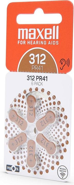 Image du produit Maxell Pile de prothèse auditive PR41-312 (6 pcs, A312)
